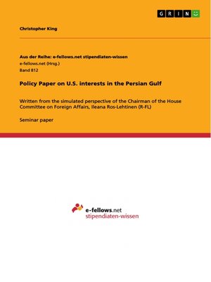 cover image of Policy Paper on U.S. interests in the Persian Gulf